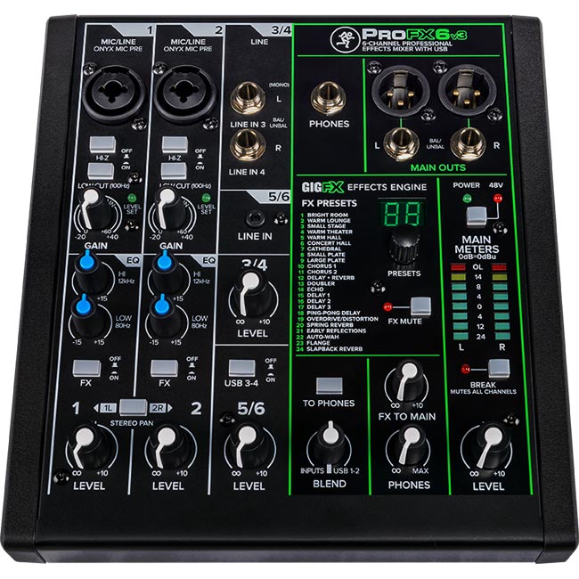 ProFX6v3 6軌專業USB混音器